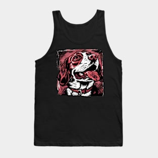 Retro Art Brittany Spaniel Dog Lover Tank Top